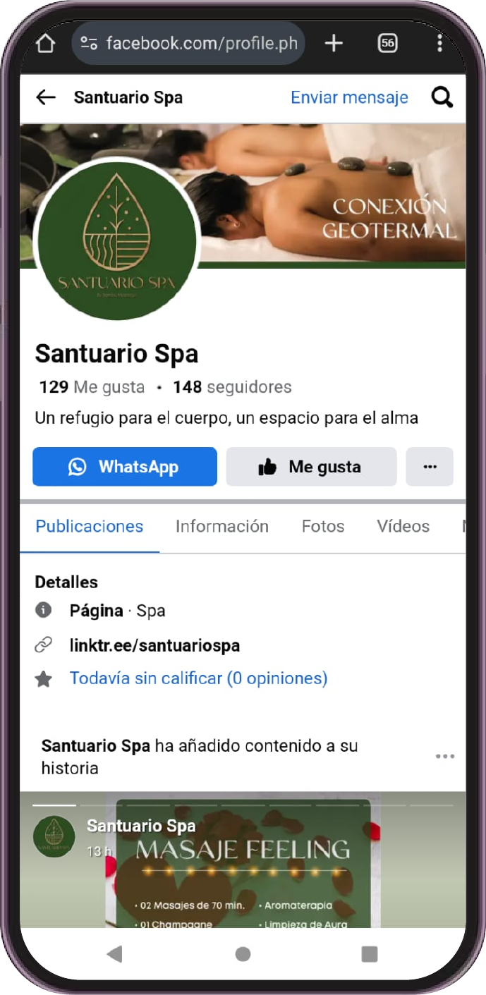 FaceBook Santuario Spa